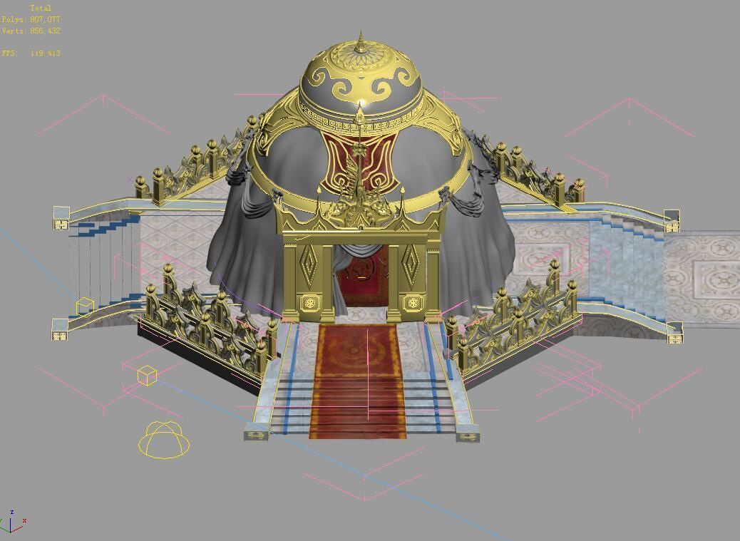 Temple Palace-Tiangong Tent 01 3D model_4