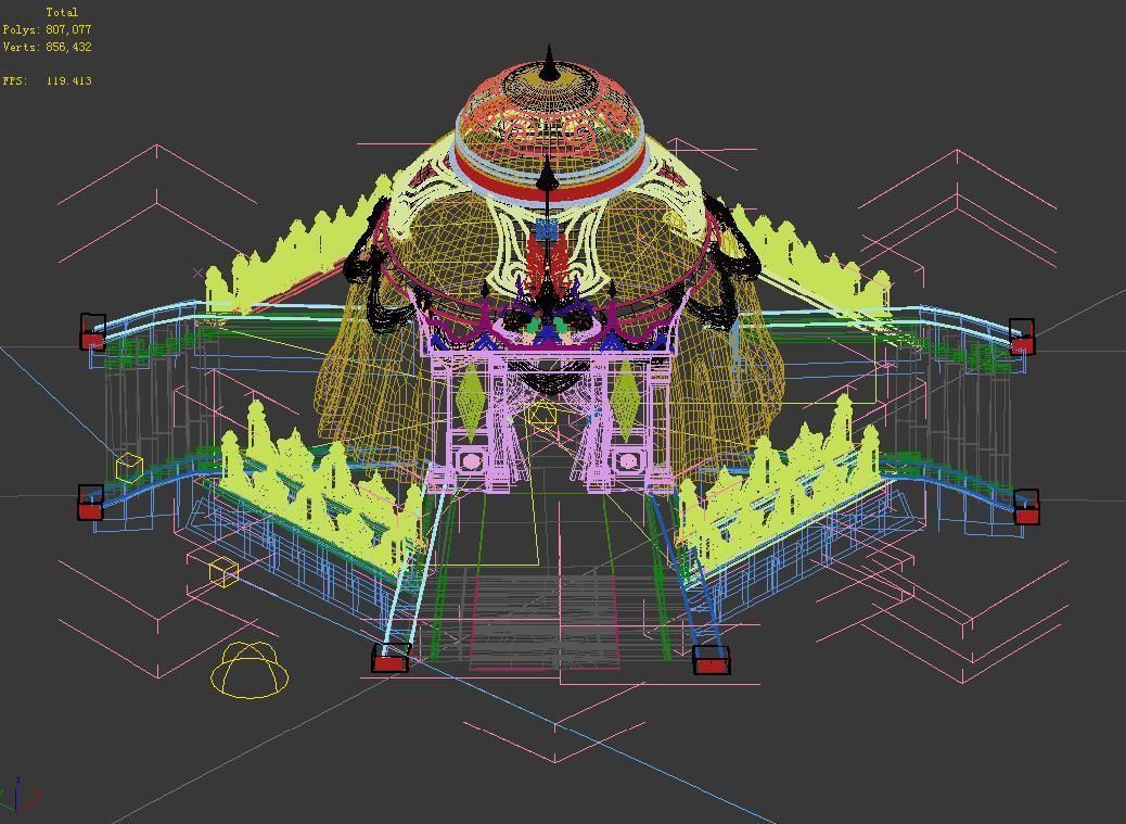 Temple Palace-Tiangong Tent 01 3D model_3