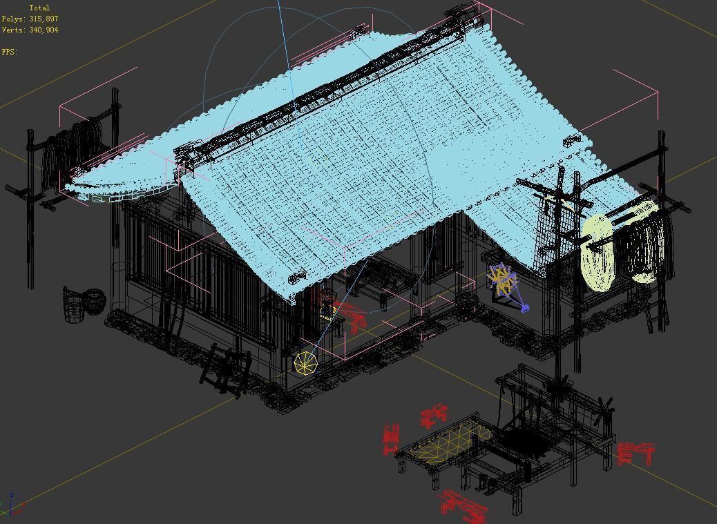 Song Dynasty-Architecture-Textile House 3D model_4