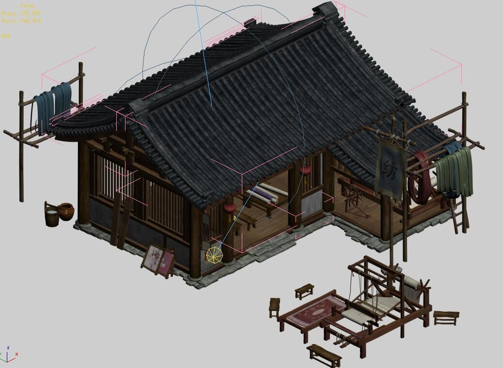 Song Dynasty-Architecture-Textile House 3D model_3