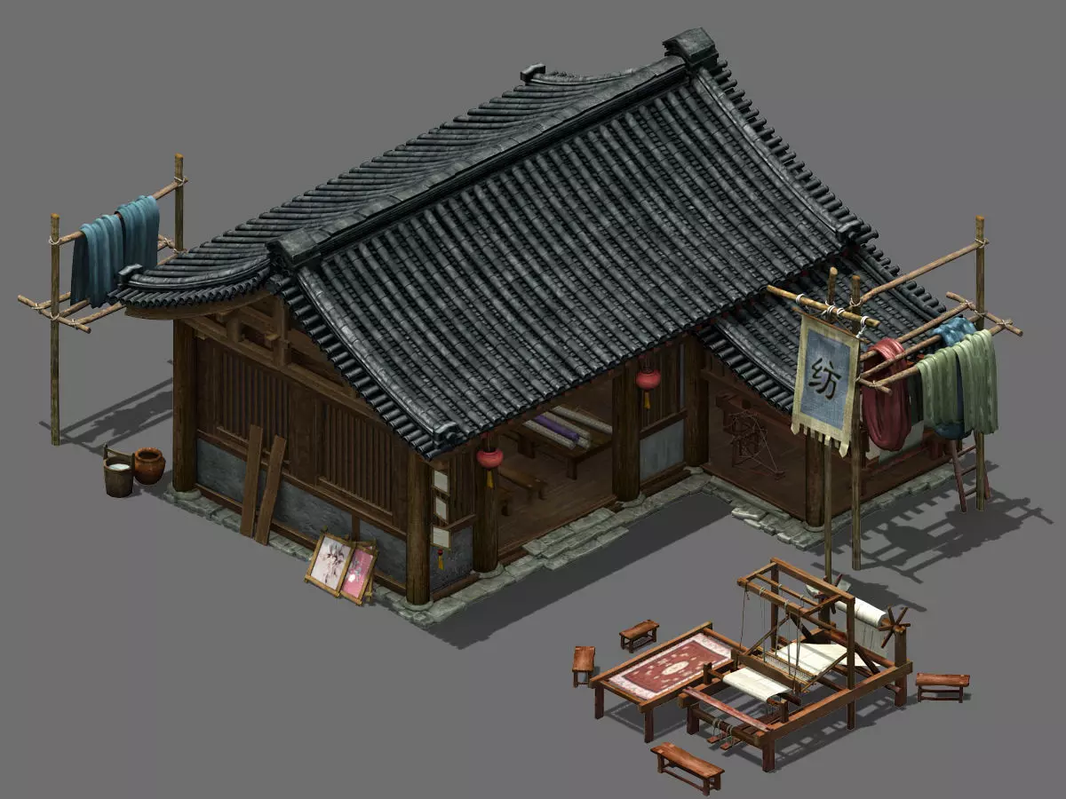 Song Dynasty-Architecture-Textile House 3D model_0