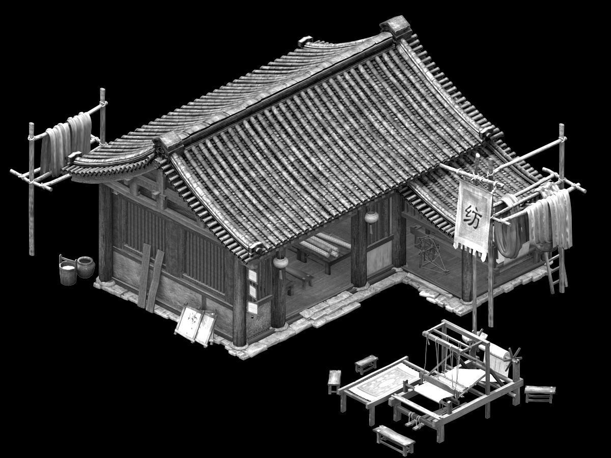 Song Dynasty-Architecture-Textile House 3D model_2