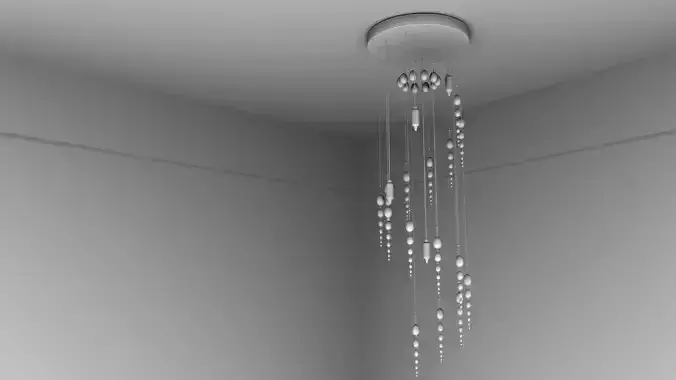 Jhumar clock with lot of spikes Low-poly 3D model