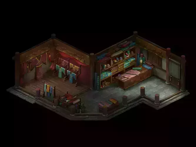 Song Dynasty-Silk Cloth Village-Cloth Shop