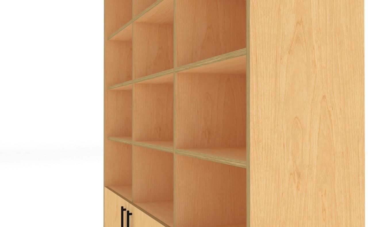 bookshelf 3 cover2 drawer3 plywood Low-poly 3D model_13