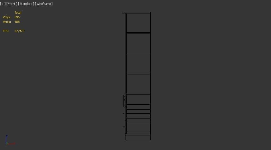 bookshelf 3 cover2 drawer3 plywood Low-poly 3D model_25