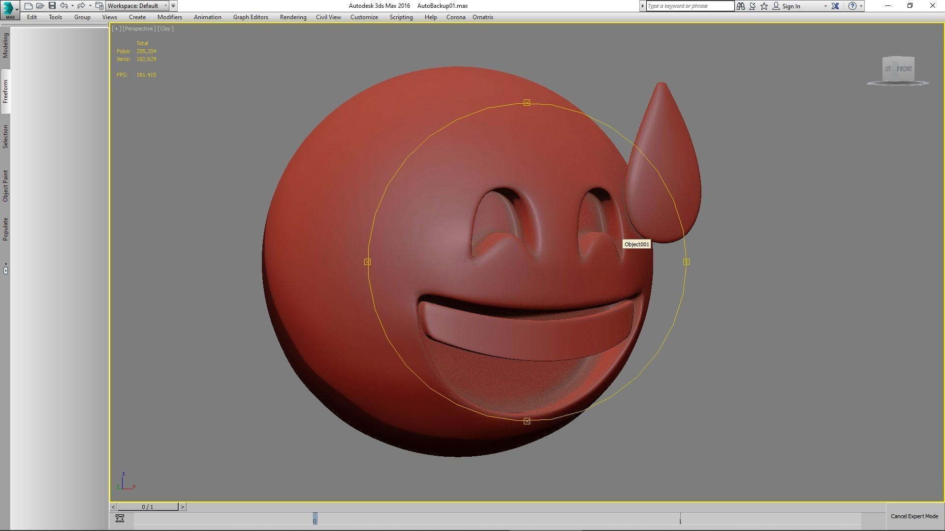 Emoji Grinning Face with Sweat 3D model_17