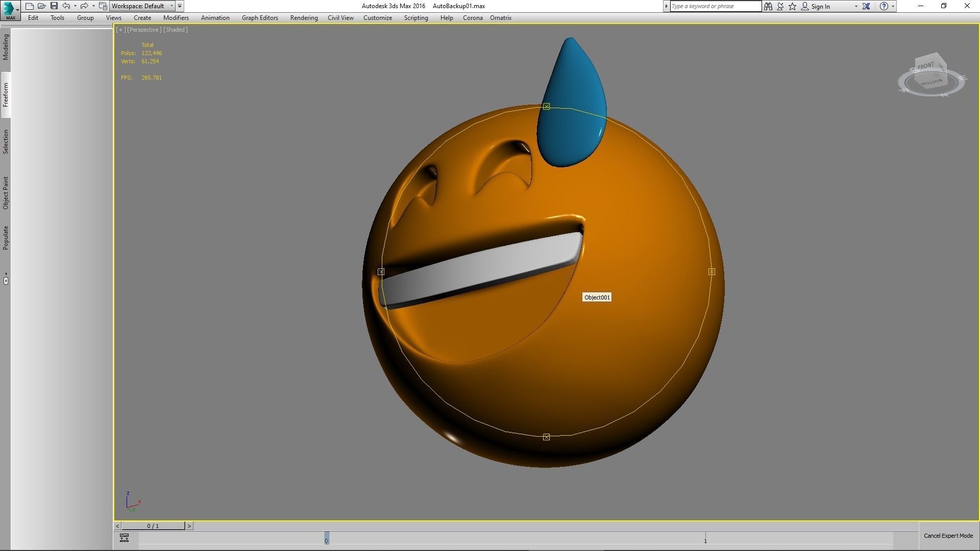 Emoji Grinning Face with Sweat 3D model_5