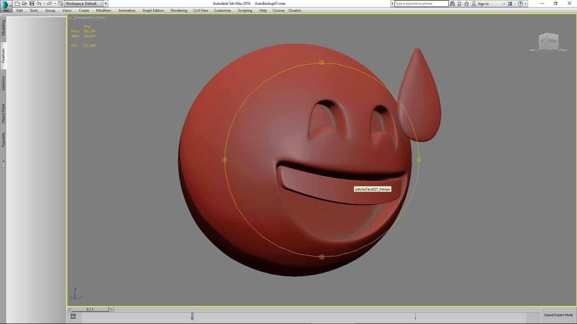 Emoji Grinning Face with Sweat 3D model_11