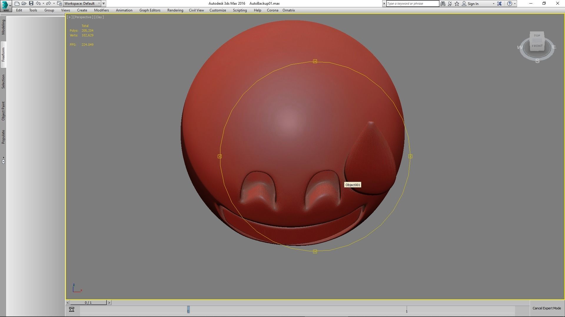 Emoji Grinning Face with Sweat 3D model_13