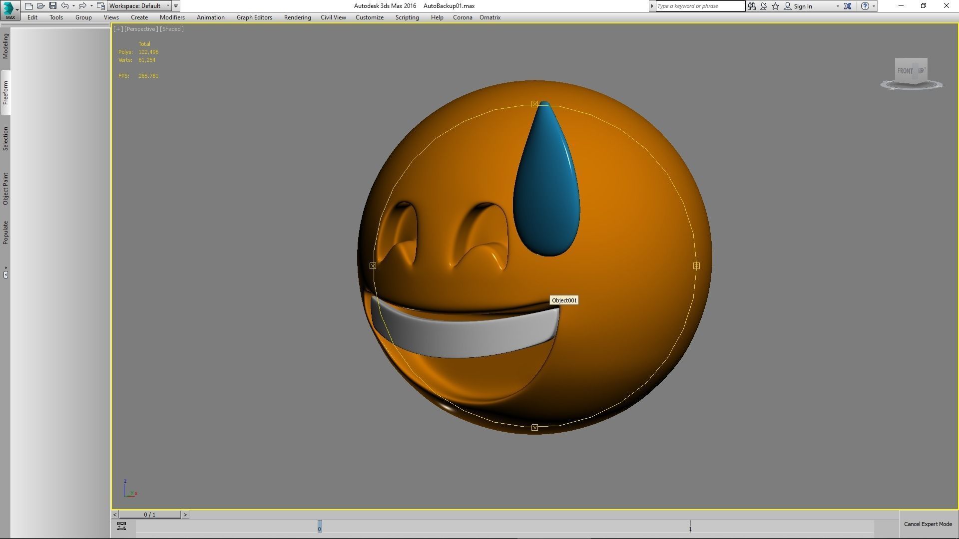 Emoji Grinning Face with Sweat 3D model_4