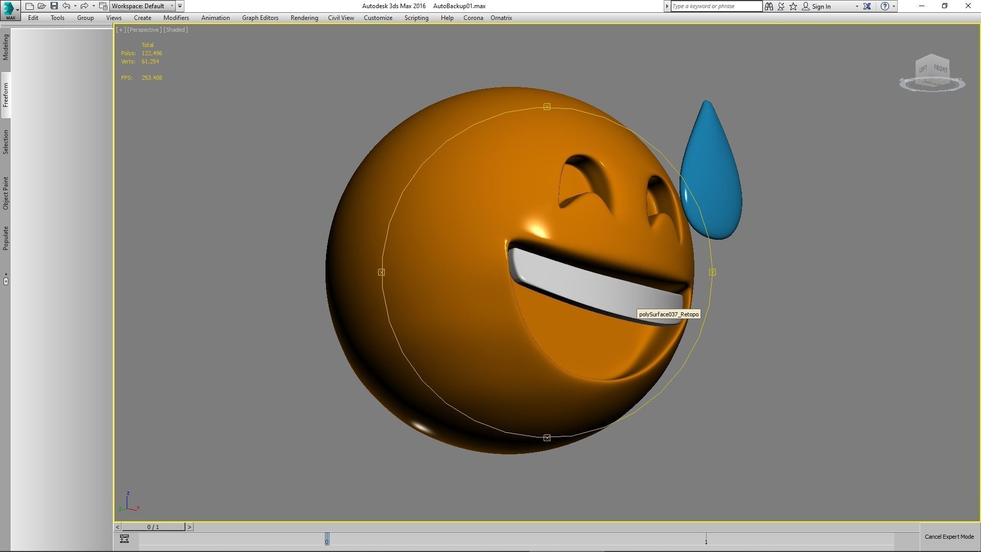 Emoji Grinning Face with Sweat 3D model_6