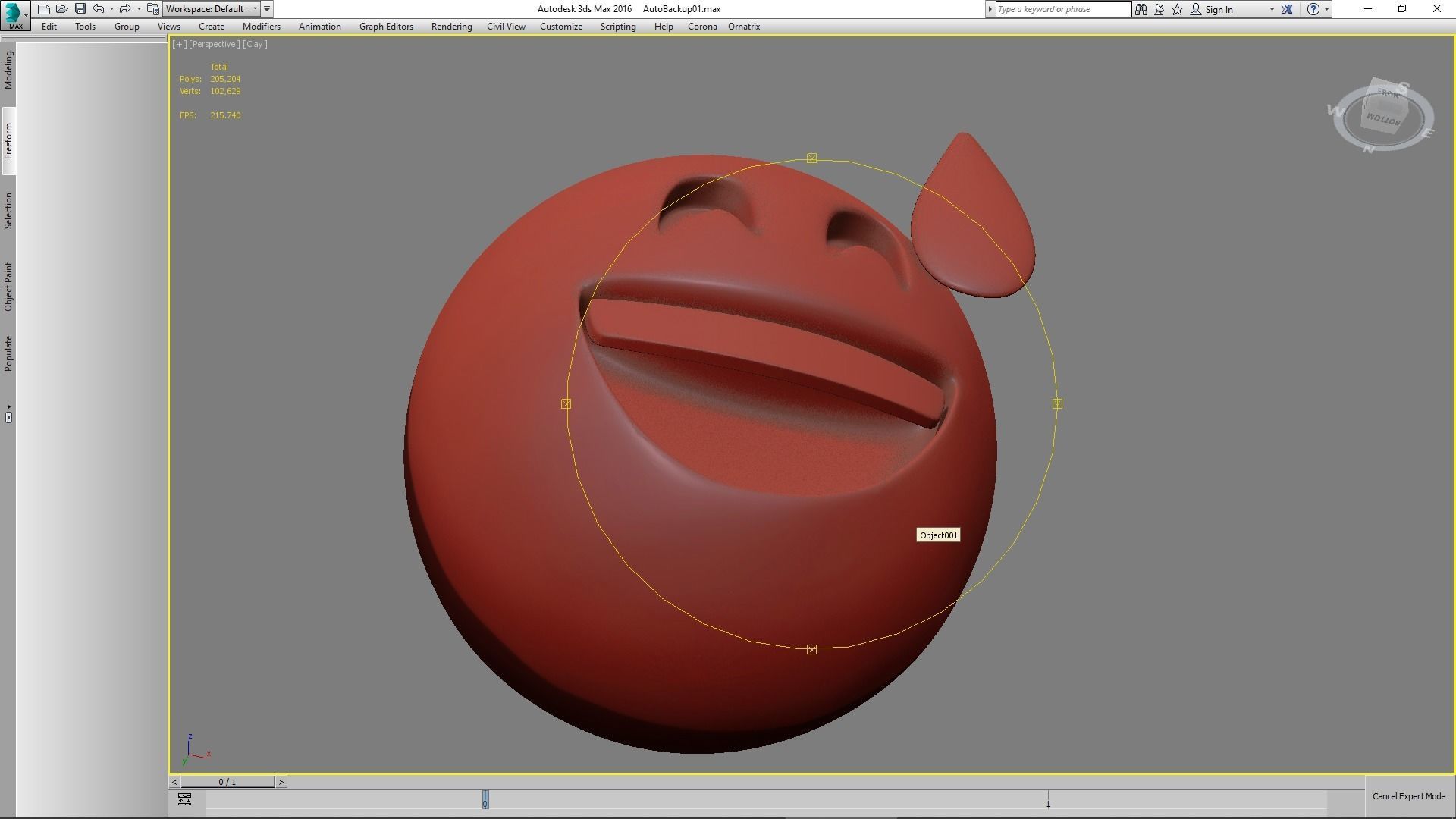 Emoji Grinning Face with Sweat 3D model_18