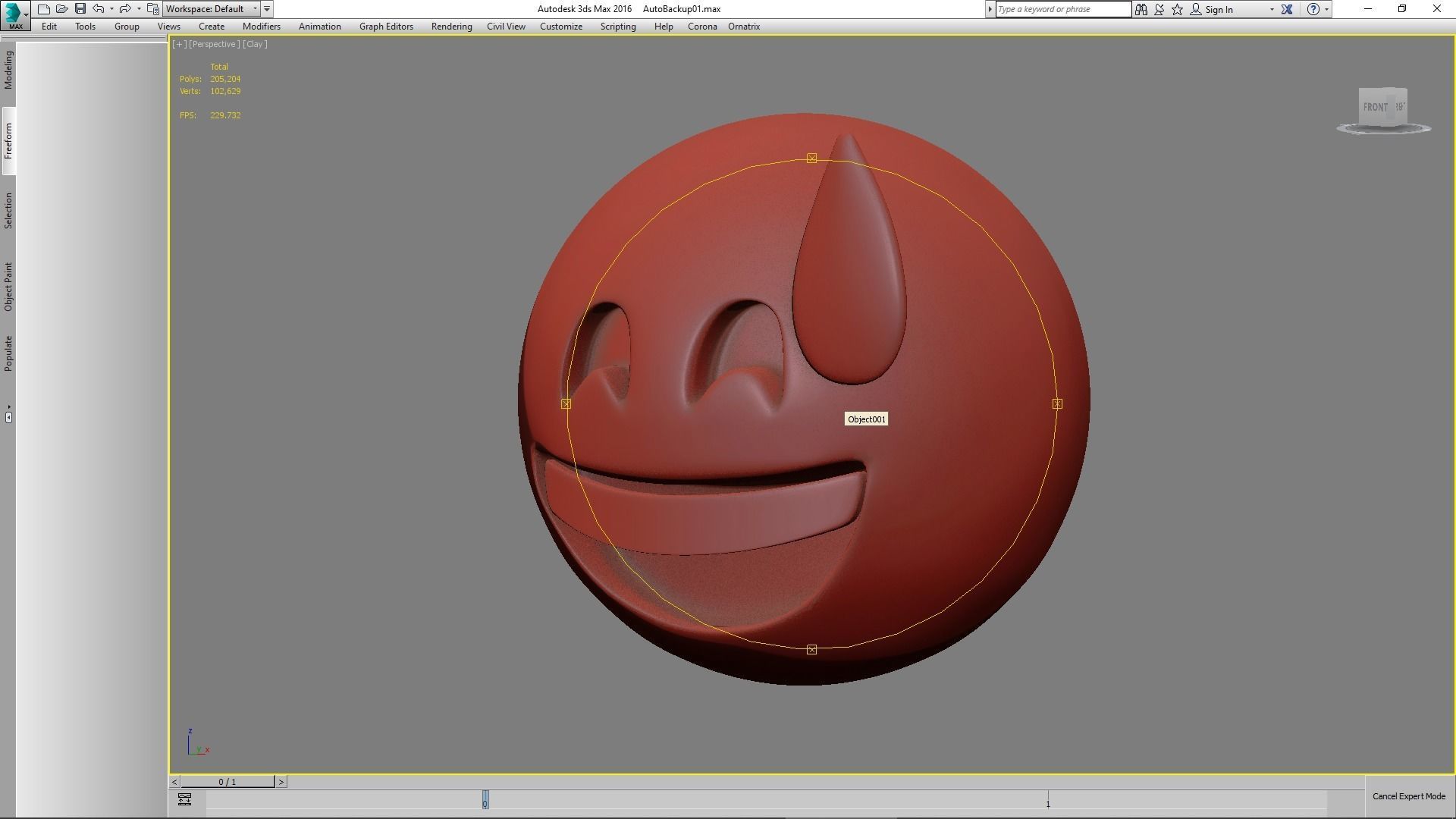 Emoji Grinning Face with Sweat 3D model_14