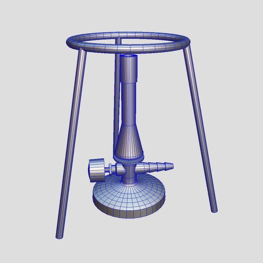 Bunsen Burner Low-poly 3D model_1
