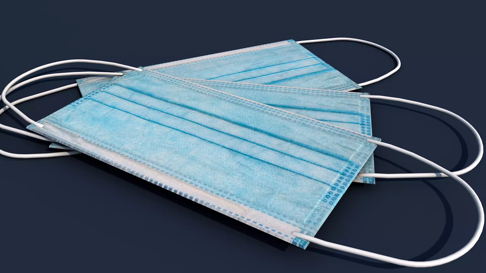 Protective Face Mask - Surgical Mask Low-poly 3D model_0