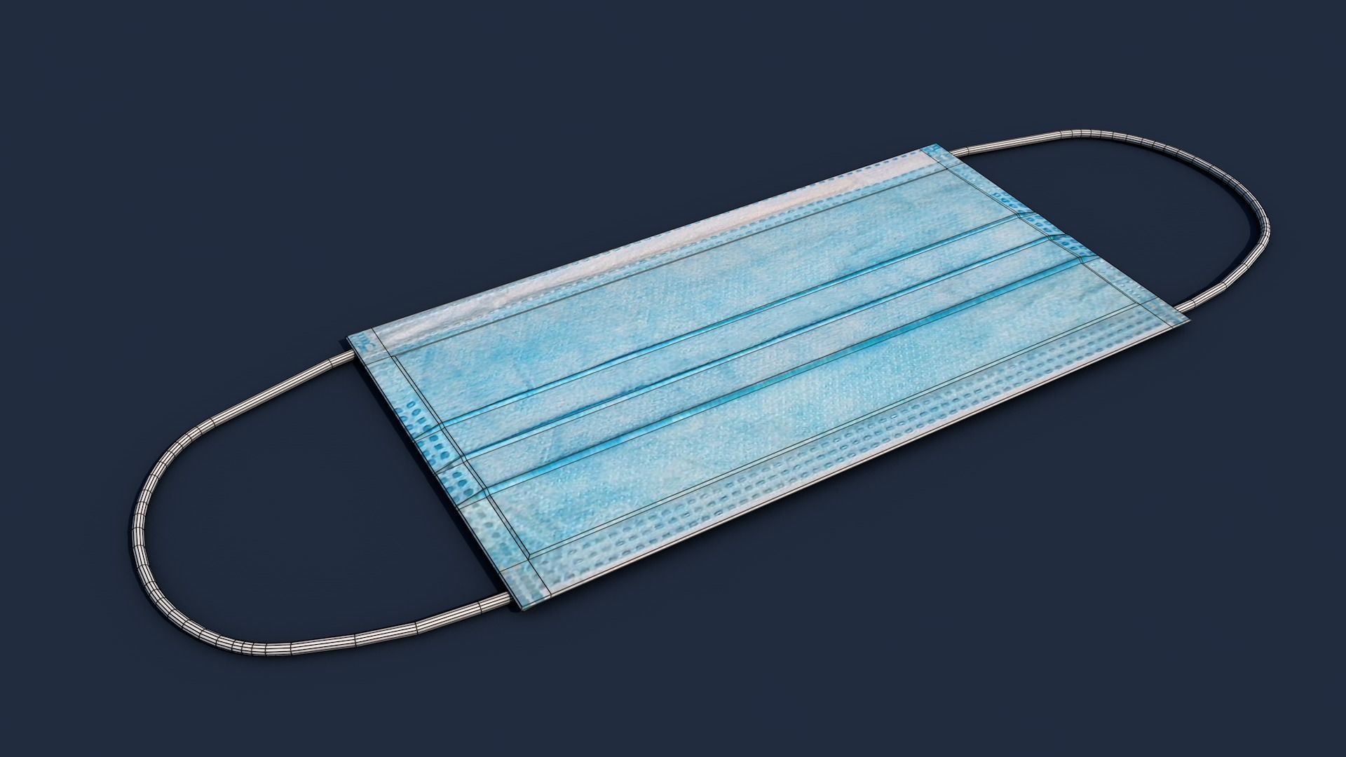 Protective Face Mask - Surgical Mask Low-poly 3D model_5