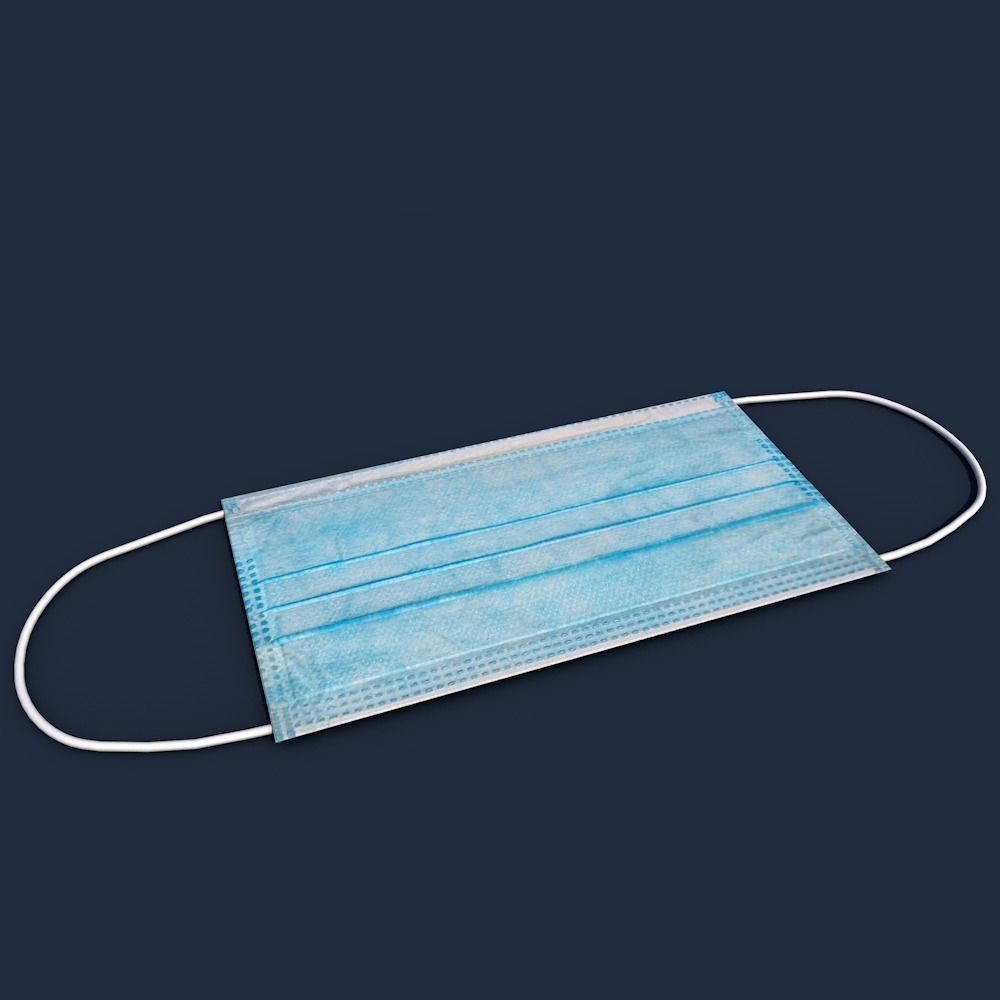 Protective Face Mask - Surgical Mask Low-poly 3D model_1