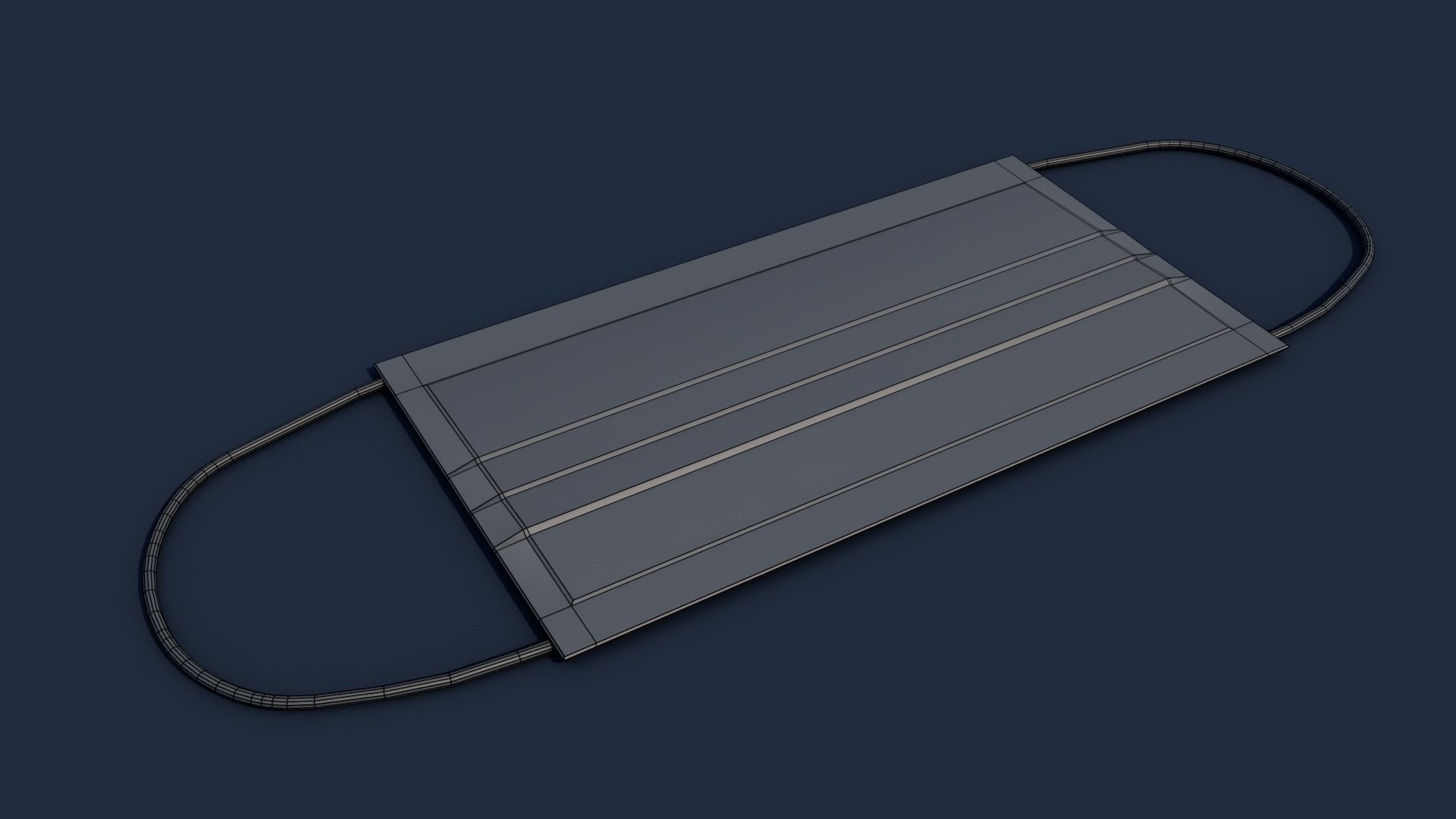 Protective Face Mask - Surgical Mask Low-poly 3D model_7