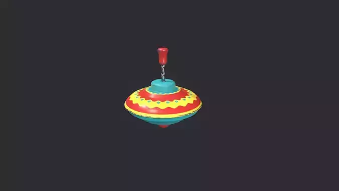 Spinning Top - Vintage Toy Low-poly 3D model