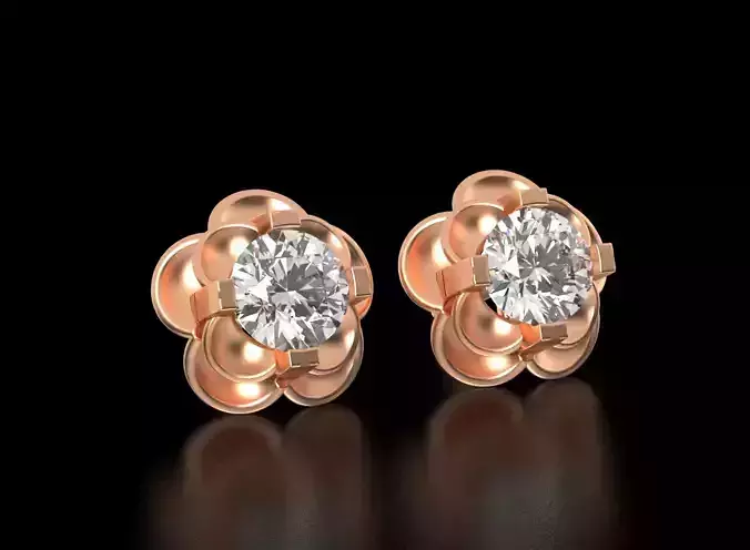 Stylish earrings for girls in the form with a diamond 534