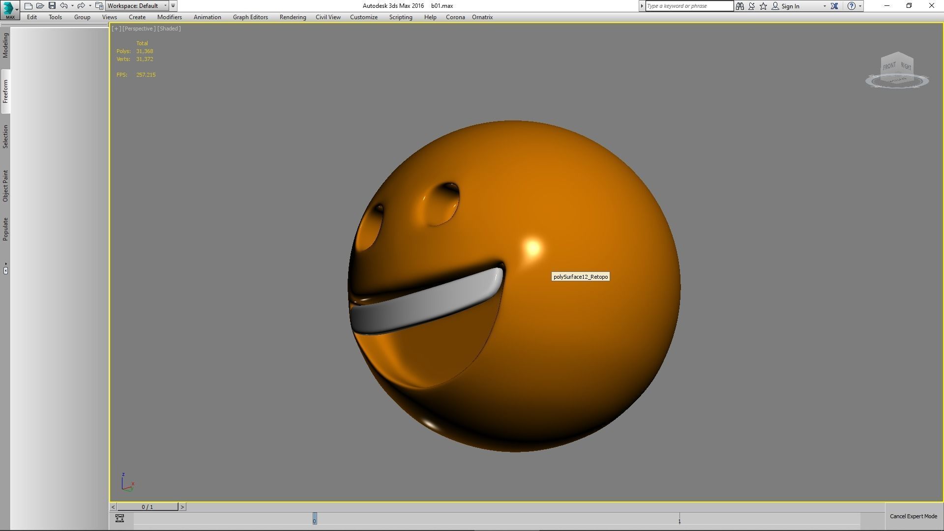 Emoji Grinning Face 3D model_9