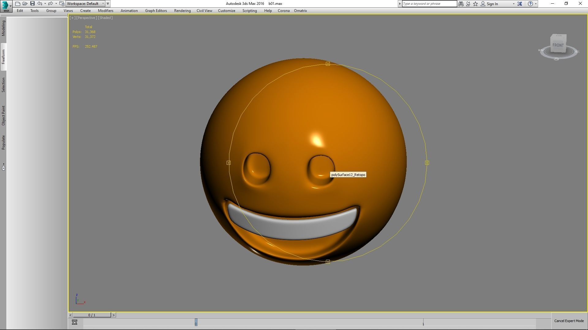 Emoji Grinning Face 3D model_36