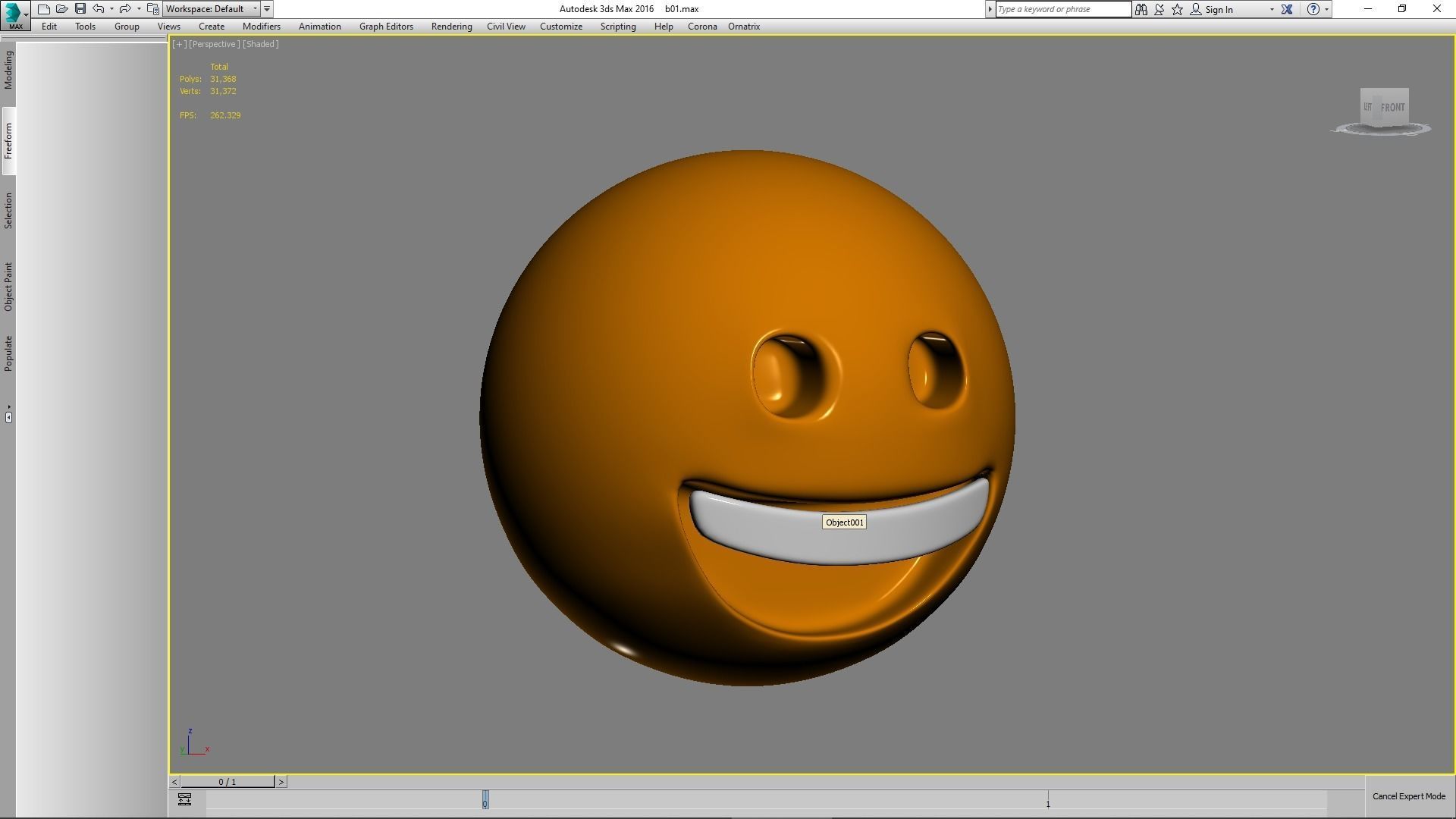 Emoji Grinning Face 3D model_2