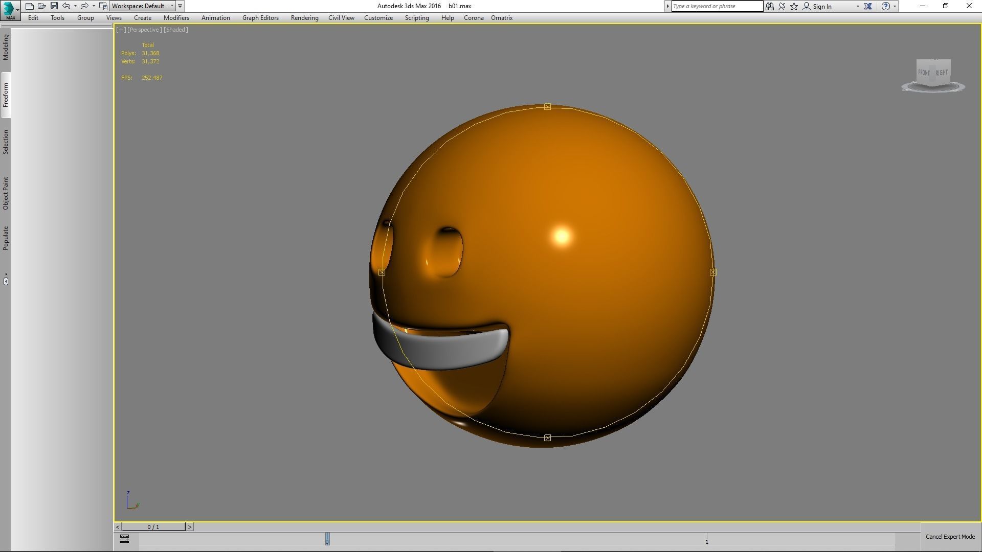 Emoji Grinning Face 3D model_14