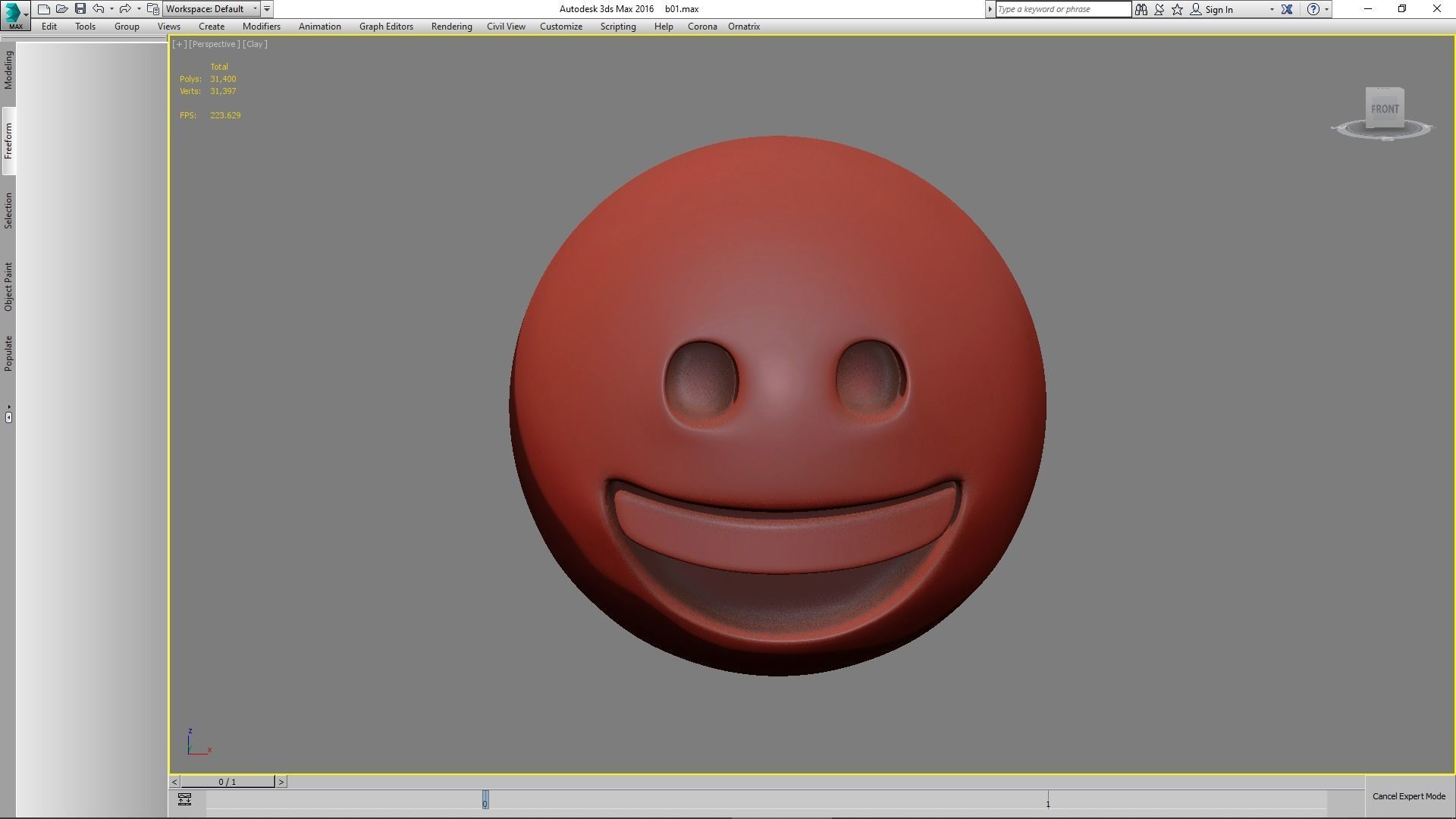 Emoji Grinning Face 3D model_18