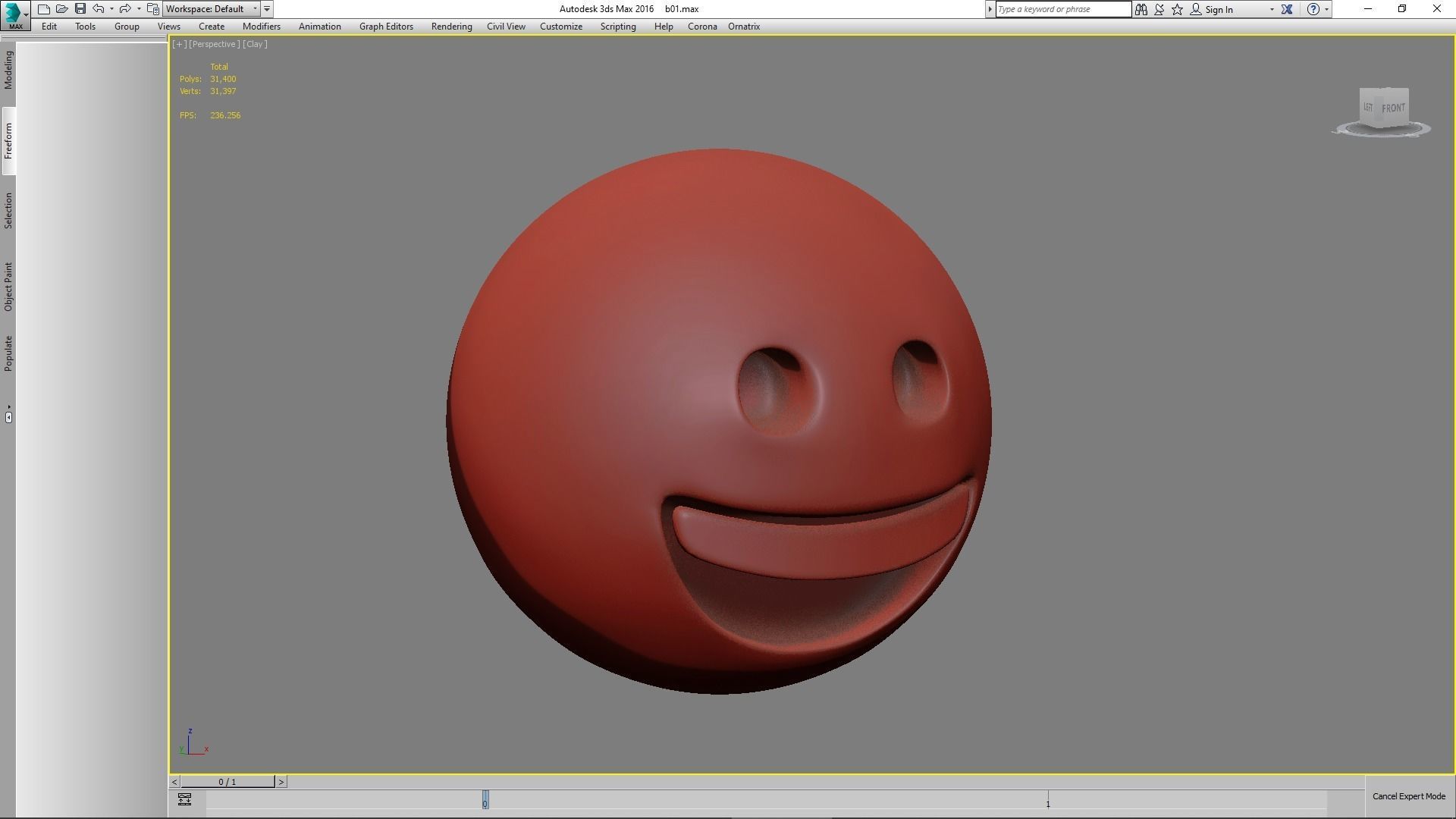 Emoji Grinning Face 3D model_20
