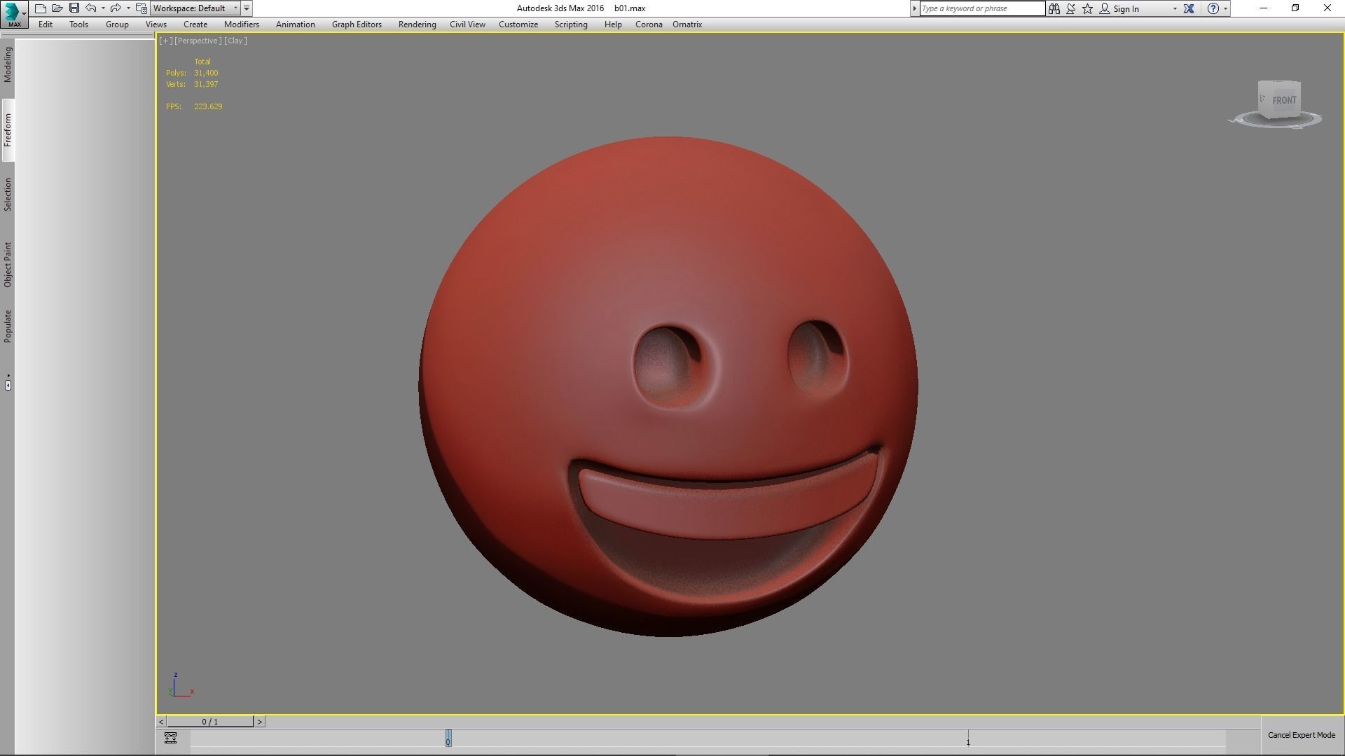 Emoji Grinning Face 3D model_54
