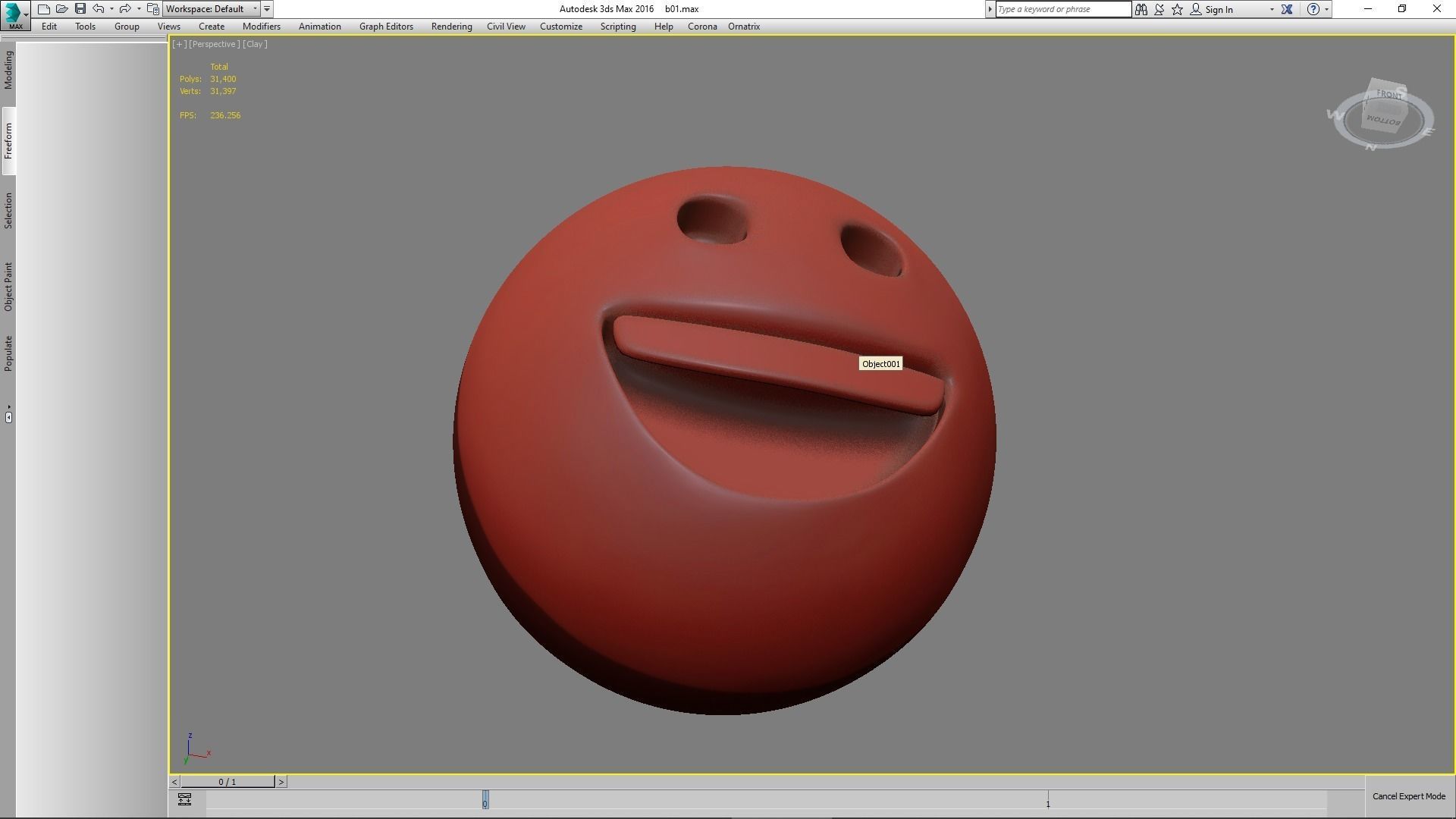 Emoji Grinning Face 3D model_22