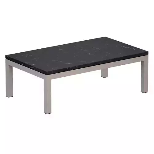 Parsons Black Marble Steel Small Rectangular Coffee Table