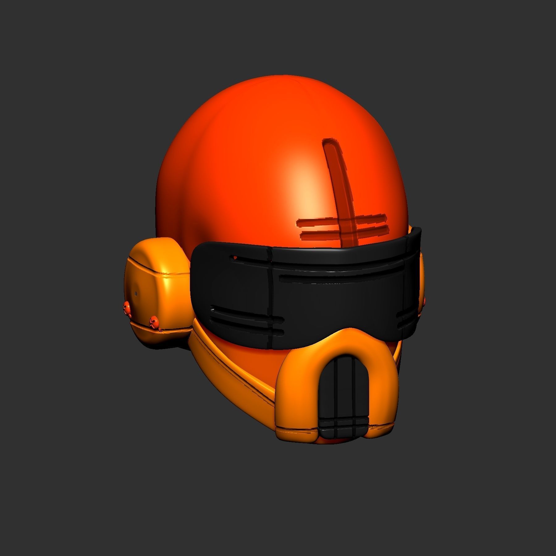 helmet high poly sculpt 3d printable 3D model_3