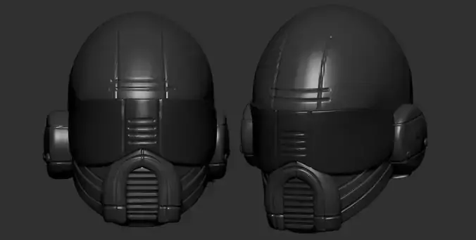 helmet high poly sculpt 3d printable 
