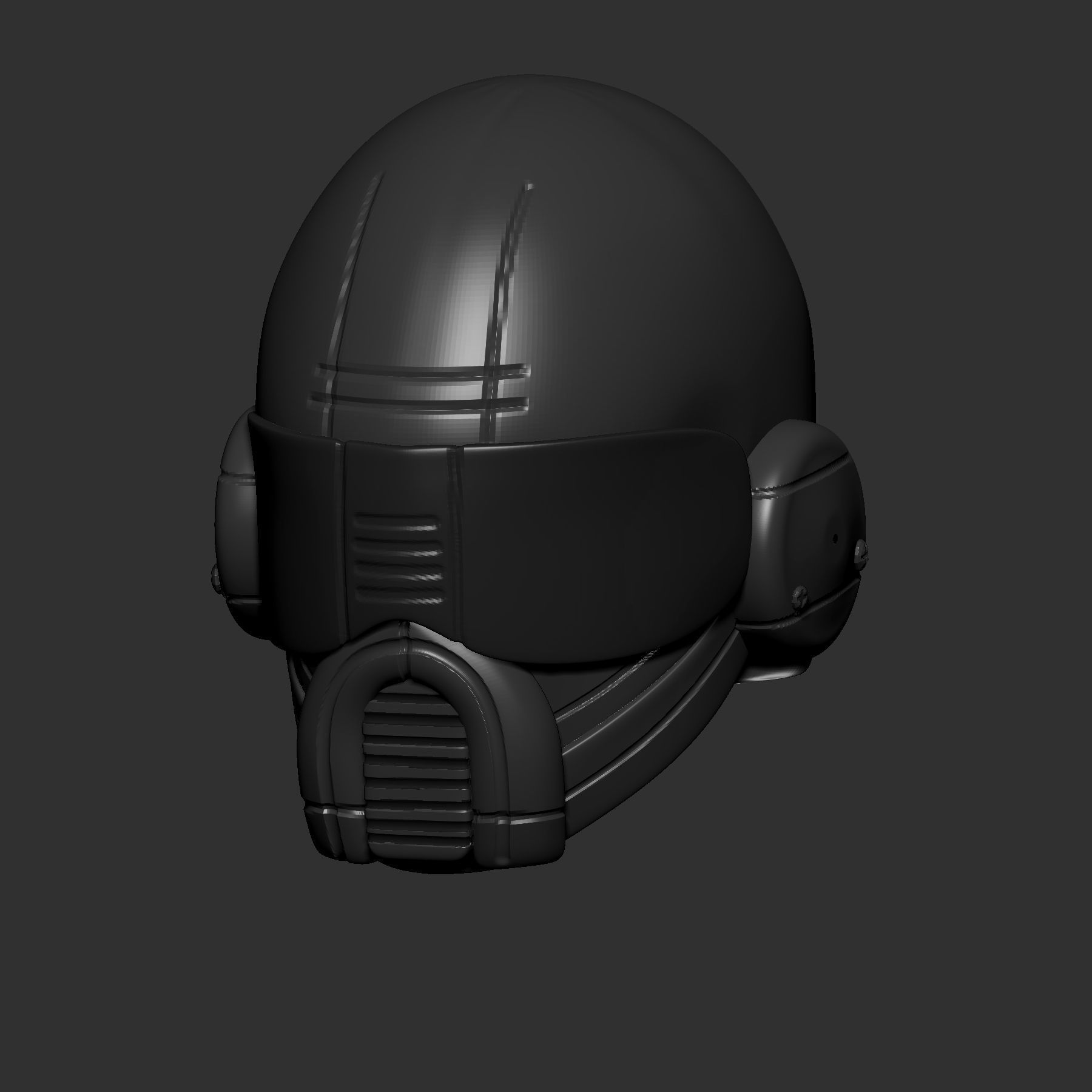 helmet high poly sculpt 3d printable 3D model_2