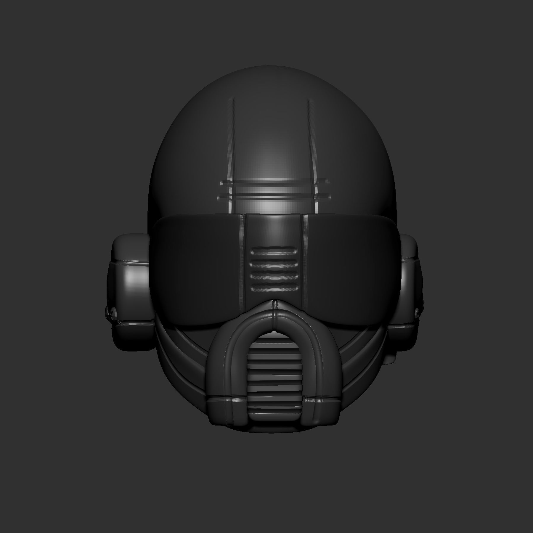 helmet high poly sculpt 3d printable 3D model_1
