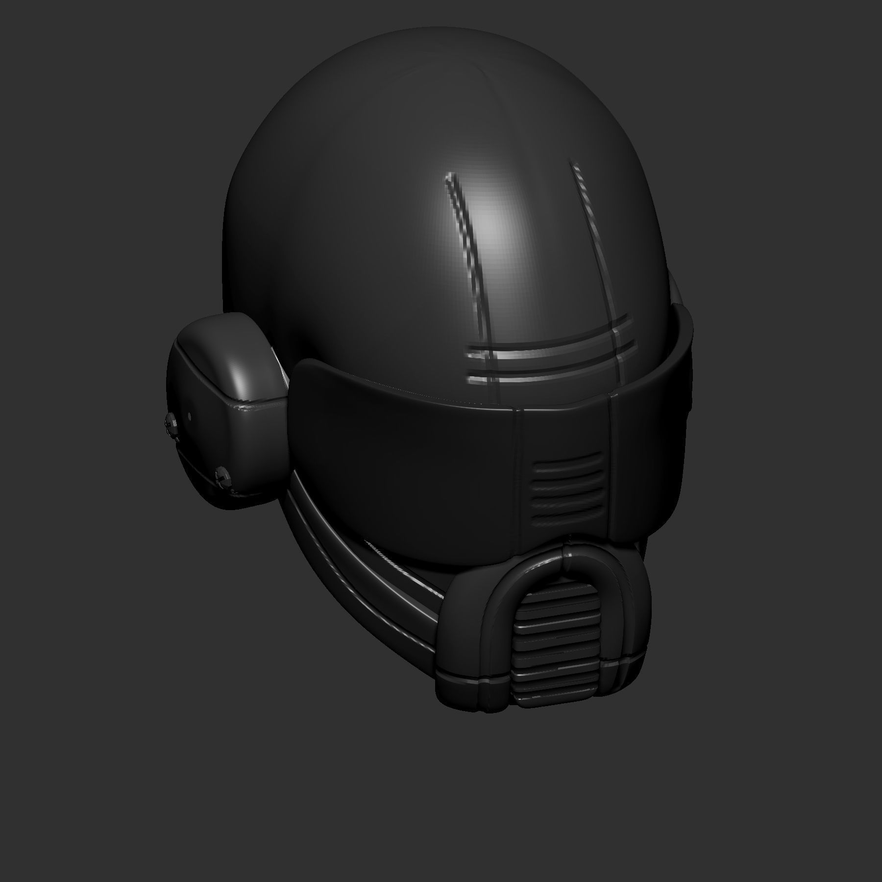 helmet high poly sculpt 3d printable 3D model_4