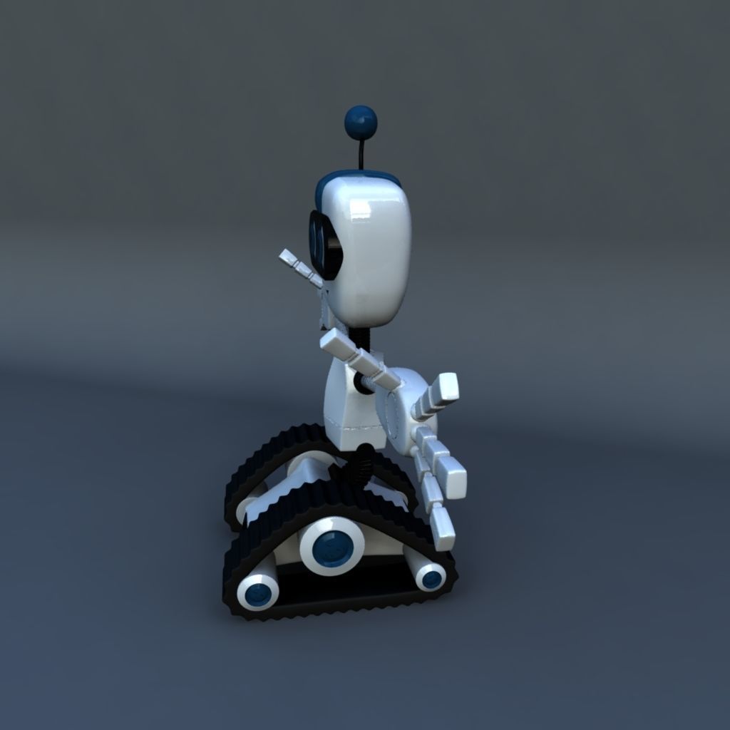 Chain Wheel Robot Model Low-poly 3D model_2