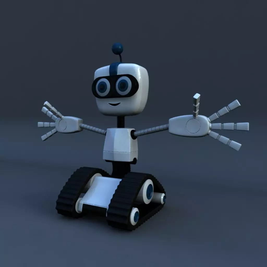 Chain Wheel Robot Model Low-poly 3D model_0
