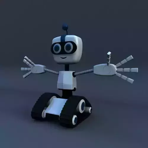 Chain Wheel Robot Model Low-poly 3D model