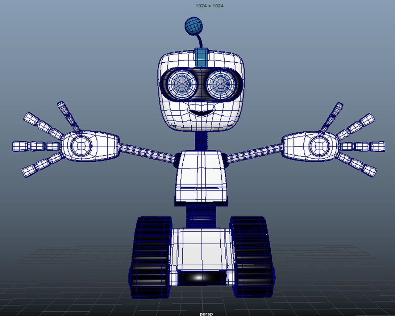 Chain Wheel Robot Model Low-poly 3D model_14