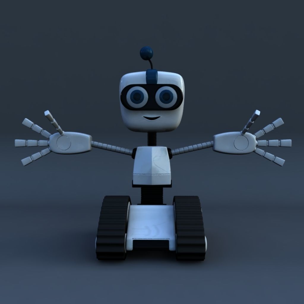 Chain Wheel Robot Model Low-poly 3D model_1