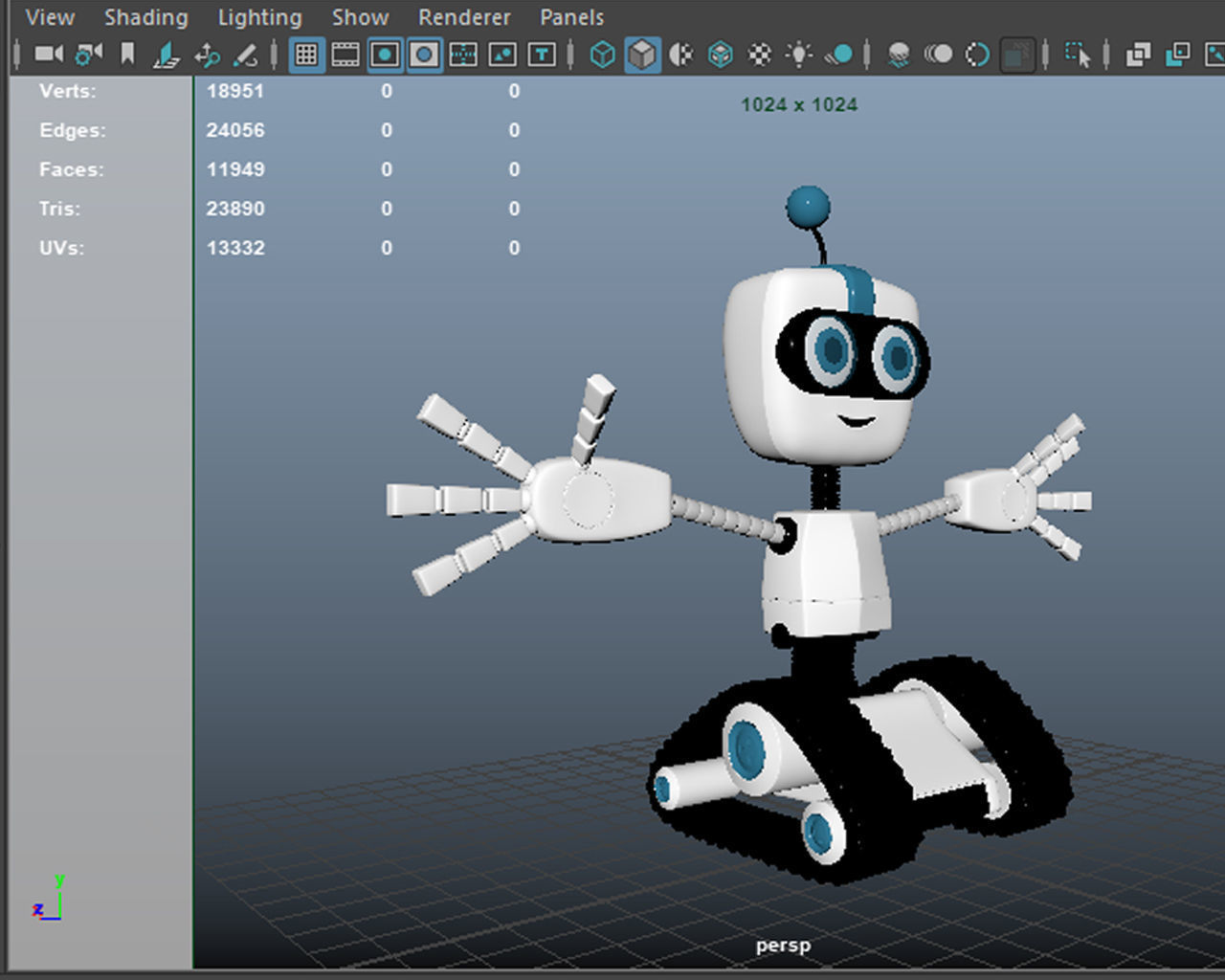 Chain Wheel Robot Model Low-poly 3D model_10