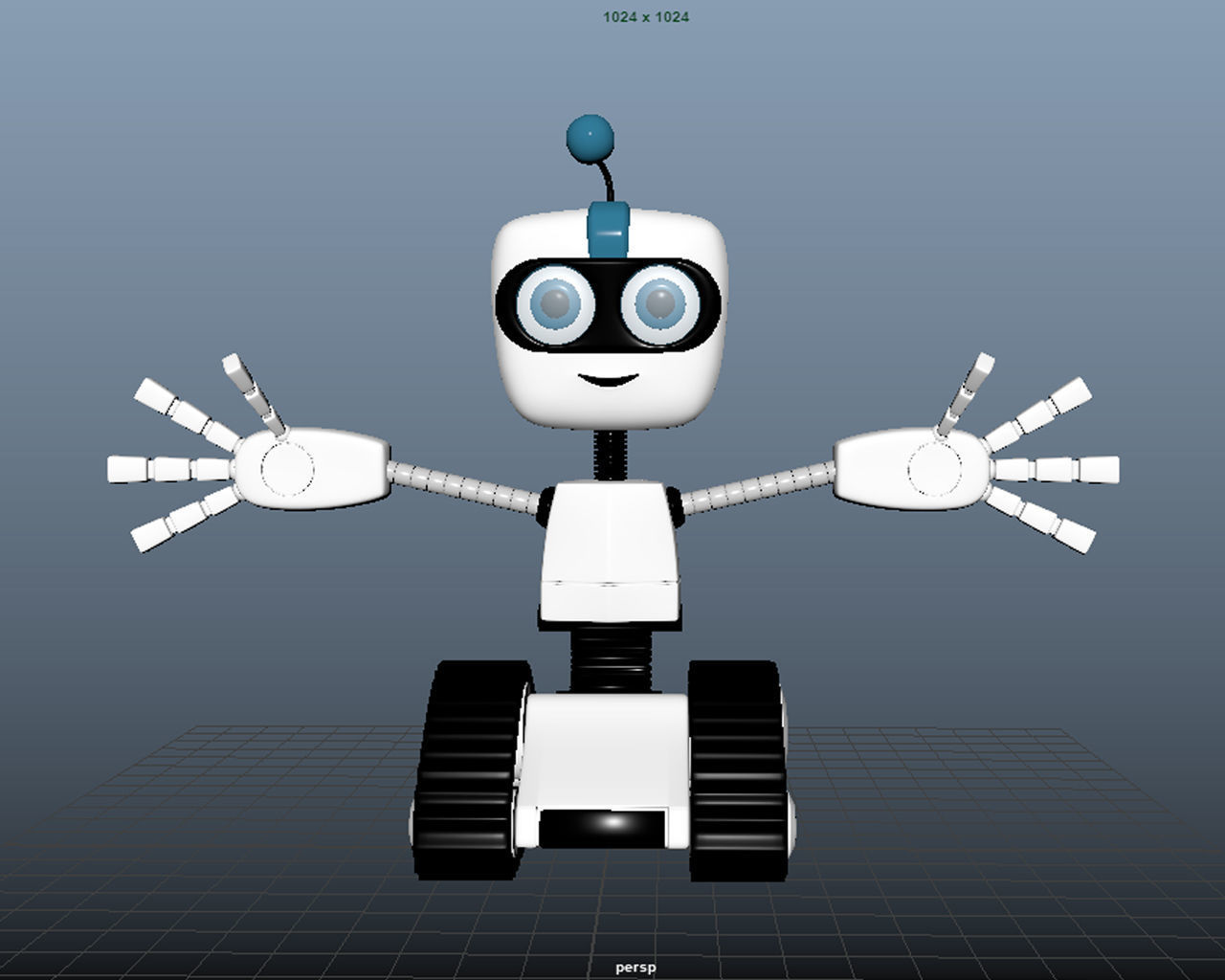 Chain Wheel Robot Model Low-poly 3D model_13