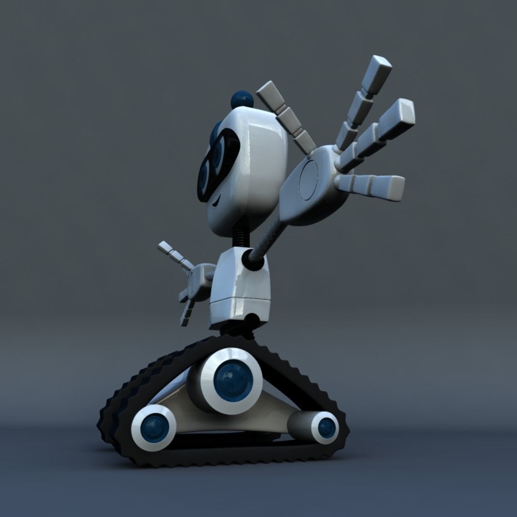 Chain Wheel Robot Model Low-poly 3D model_3
