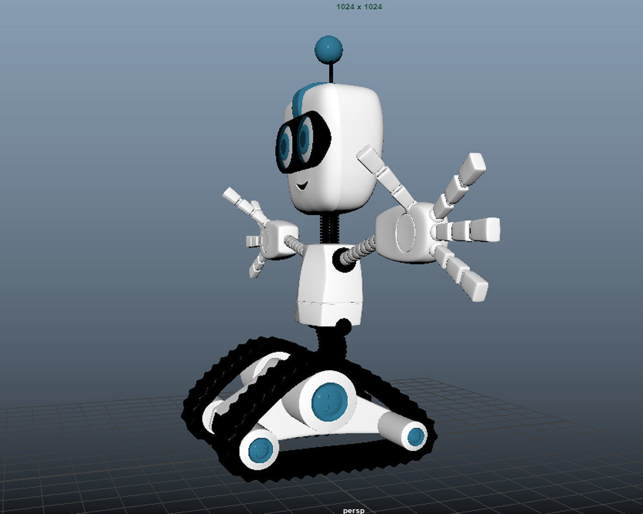 Chain Wheel Robot Model Low-poly 3D model_12