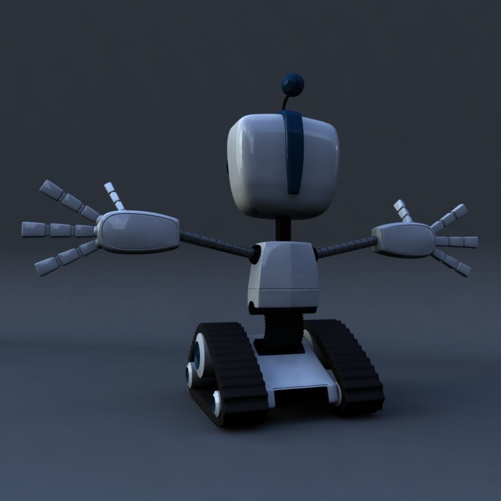 Chain Wheel Robot Model Low-poly 3D model_4