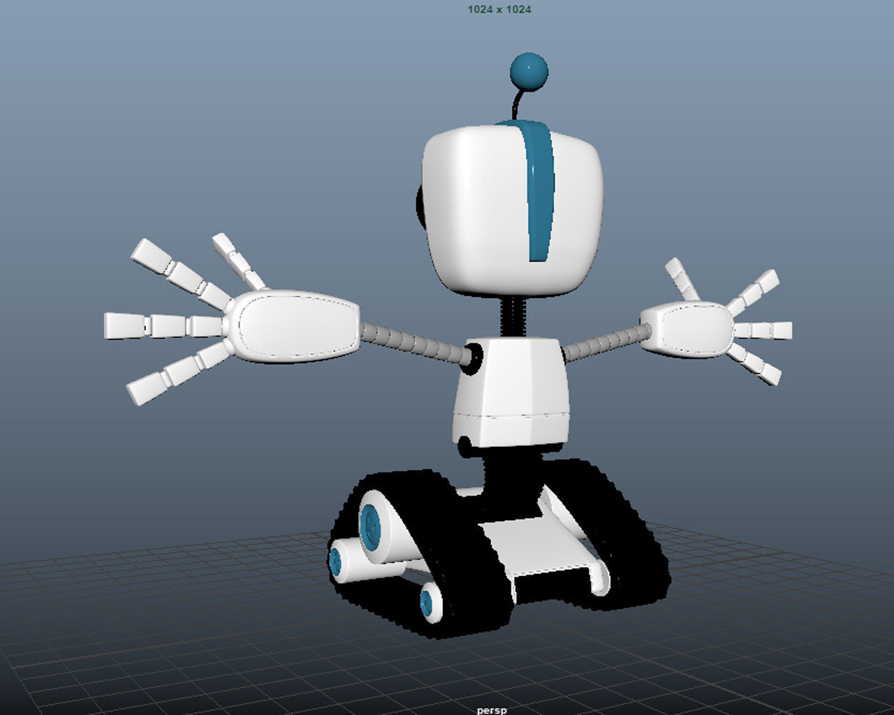 Chain Wheel Robot Model Low-poly 3D model_11